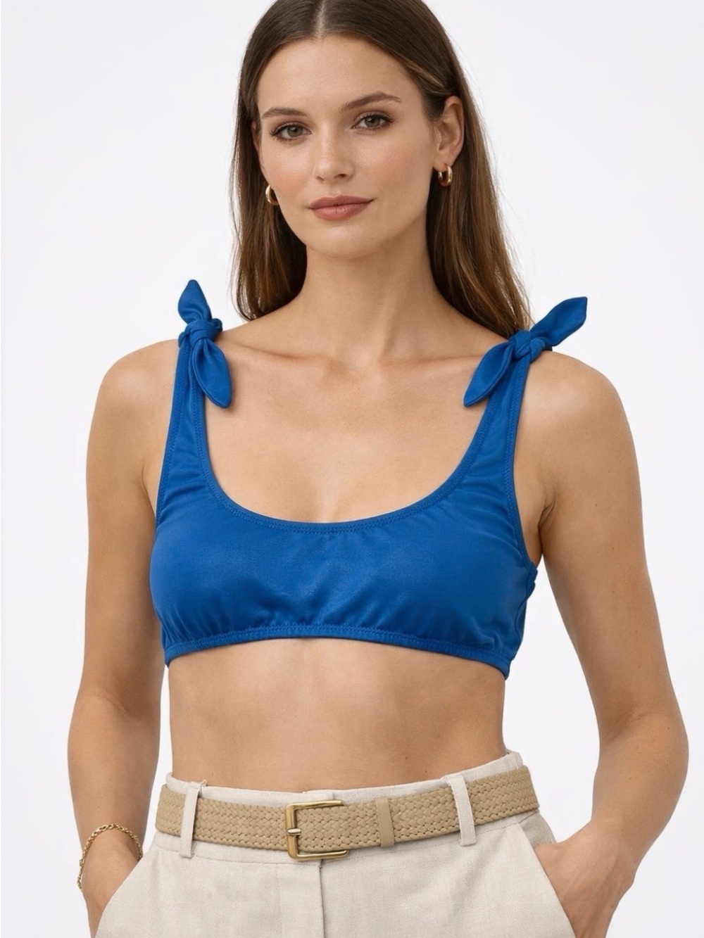 Jcrew plays Nantucket bikini top xl blue nwt